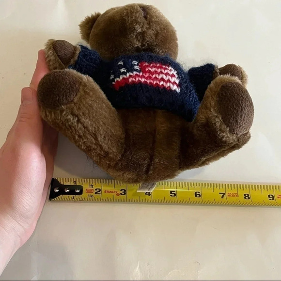 Goffa Teddy Bear Brown American Flag Sweater Plush Stuffed Animal Toy USA - Picture 6 of 7